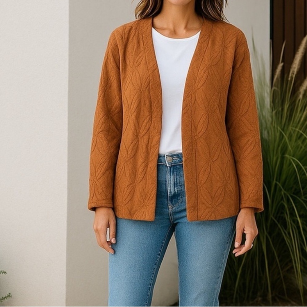 J Jill textured open cardigan